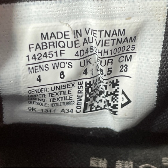 CONVERSE All Star Trainers Size UK 4 Womens Black Canvas Lace Up Casual Shoes - Picture 13 of 13